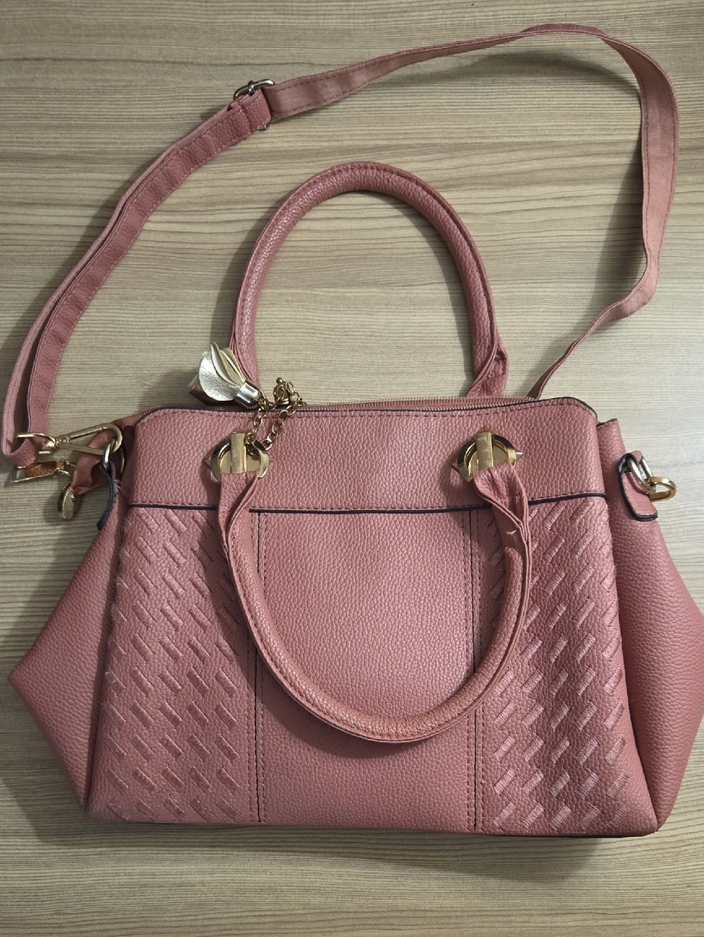 Stylish Pink Women's Satchel Bag with Top Handles